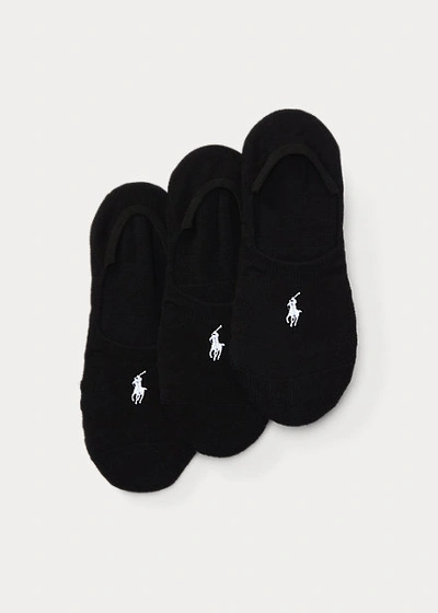 Shop Ralph Lauren Sneaker Liner Sock 3-pack In Black