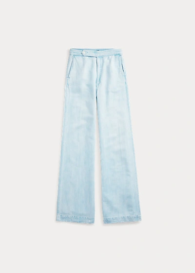 Shop Ralph Lauren Margery Wide-leg Jean In Light Indigo