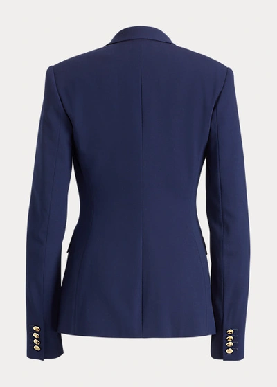 Shop Ralph Lauren Parker Wool Crepe Jacket In Navy