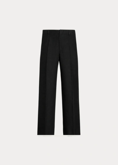 Shop Ralph Lauren Linen Wide-leg Pant In Polo Black