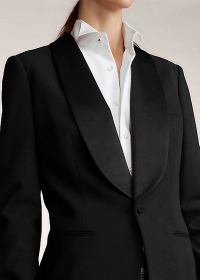 Shop Ralph Lauren Sawyer Wool Tuxedo Jacket In Black