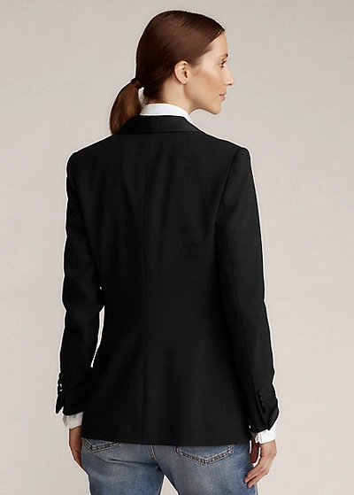 Shop Ralph Lauren Sawyer Wool Tuxedo Jacket In Black