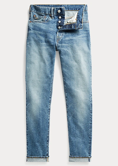 Shop Double Rl Vintage Straight Stretch Jean In Addison Wash
