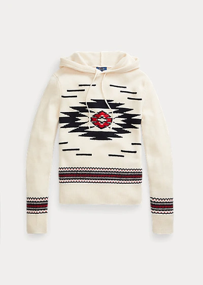 Shop Ralph Lauren Wool-blend Hoodie In Cream Multi