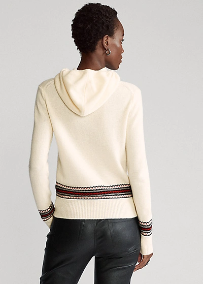 Shop Ralph Lauren Wool-blend Hoodie In Cream Multi