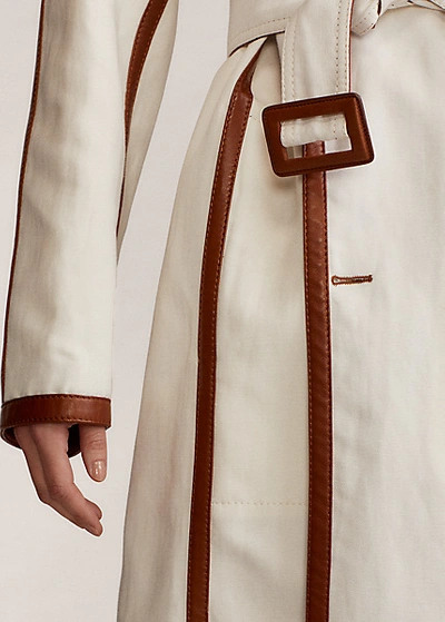 Shop Ralph Lauren Kerin Trench Coat In Cream