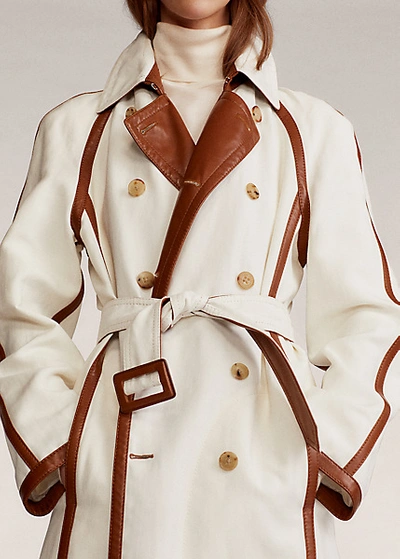 Shop Ralph Lauren Kerin Trench Coat In Cream