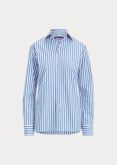 Shop Ralph Lauren Rowland Boyfriend Shirt In Light Blue-white