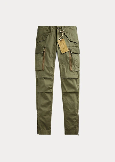 Shop Double Rl Stretch Skinny Cargo Pant In Olive