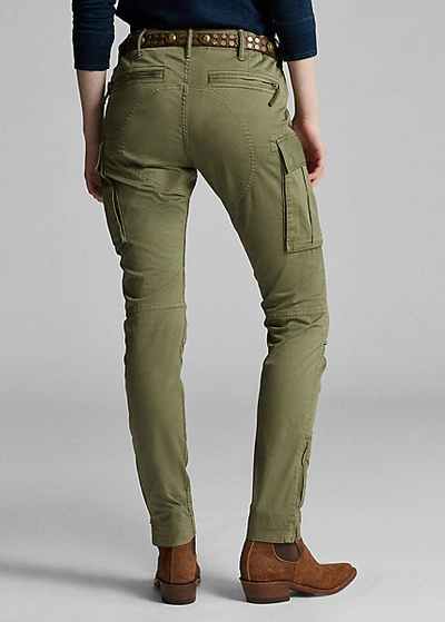Double Rl Stretch Skinny Cargo Pant In Olive