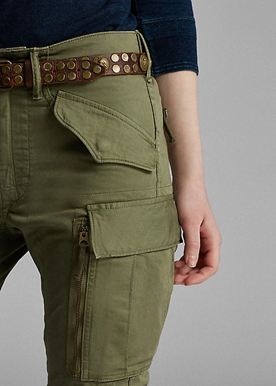 Double Rl Stretch Skinny Cargo Pant In Olive
