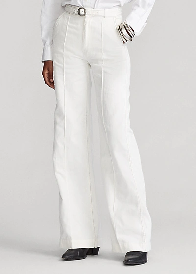 Shop Ralph Lauren Margery Wide-leg Jean In Ivory