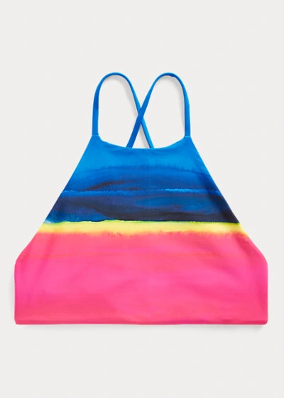 Shop Ralph Lauren Dip-dyed Halter Bikini Top In Dip Dye