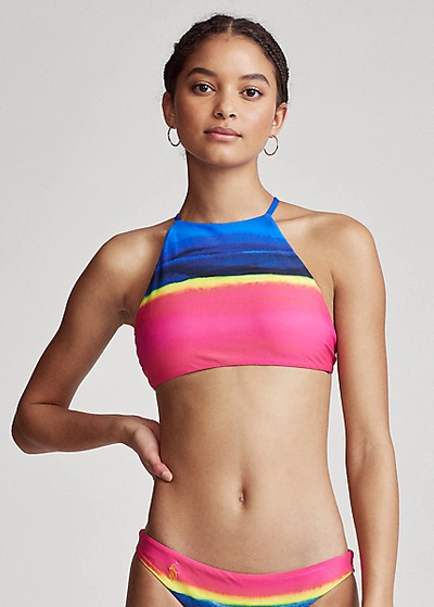 Shop Ralph Lauren Dip-dyed Halter Bikini Top In Dip Dye