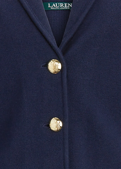 Shop Lauren Ralph Lauren Combed Cotton Blazer In Lauren Navy