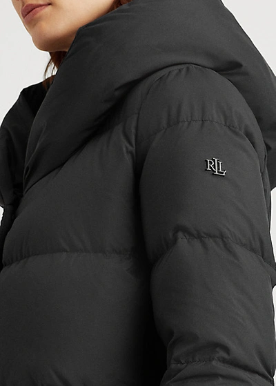 Lauren Ralph Lauren Oversize-collar Down Coat In Black | ModeSens