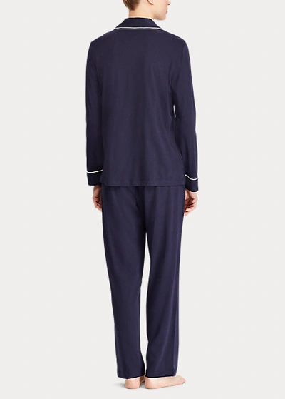 Shop Lauren Ralph Lauren Cotton-modal Pajama Set In Wnavy