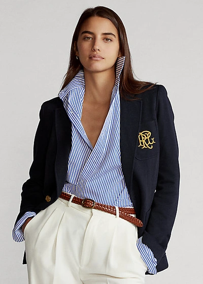 Ralph Lauren Double-knit Jacquard Blazer In Park Avenue Navy | ModeSens