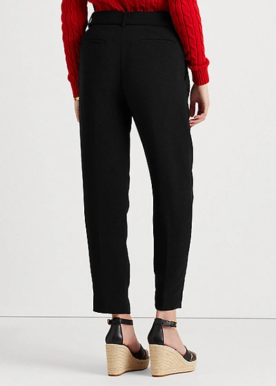 Shop Lauren Ralph Lauren Belted Crepe Pant In Polo Black