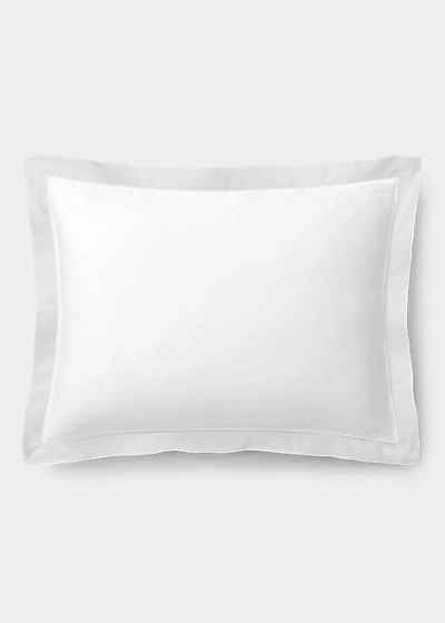 Shop Ralph Lauren Organic Cotton Sateen Border Pillow In True Graphite