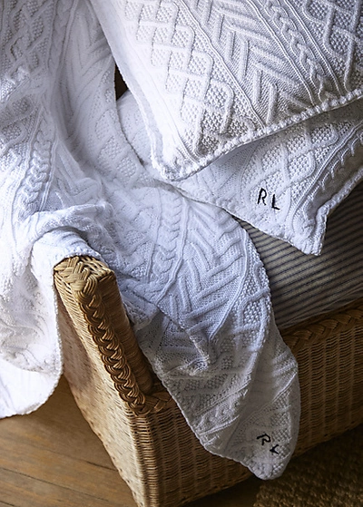 Polo Ralph Lauren Highland Throw Blanket In White