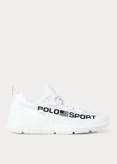 Shop Polo Ralph Lauren Polo Sport Tech Racer Sneaker In White/black
