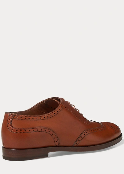 Shop Ralph Lauren Quintin Calfskin Oxford In Black