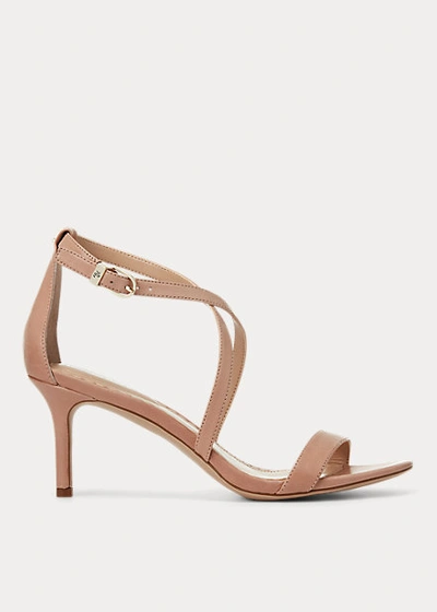 Shop Lauren Ralph Lauren Leaton Leather Sandal In Black