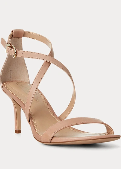 Shop Lauren Ralph Lauren Leaton Leather Sandal In Black