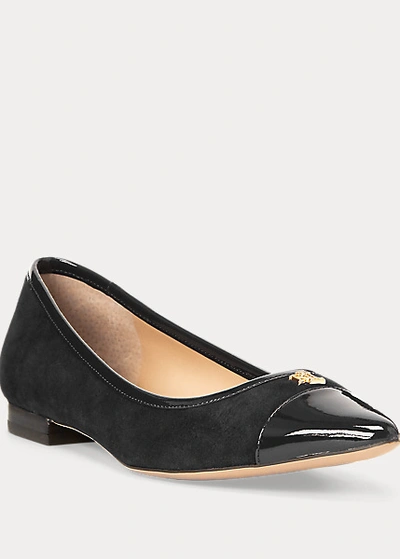 Shop Lauren Ralph Lauren Halena Suede Flat In Bordeaux