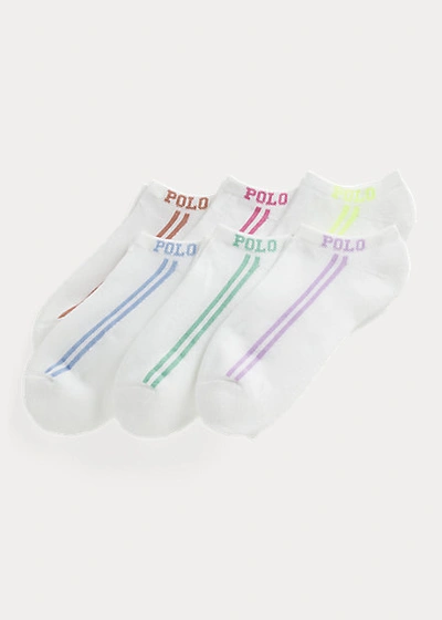 Shop Ralph Lauren Striped Sock 6-pack In White Assorted