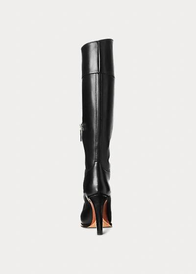 Shop Ralph Lauren Renley Calfskin Boot In Black