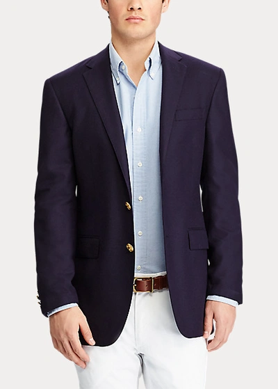 Shop Ralph Lauren The Iconic Doeskin Two-button Blazer In Navy