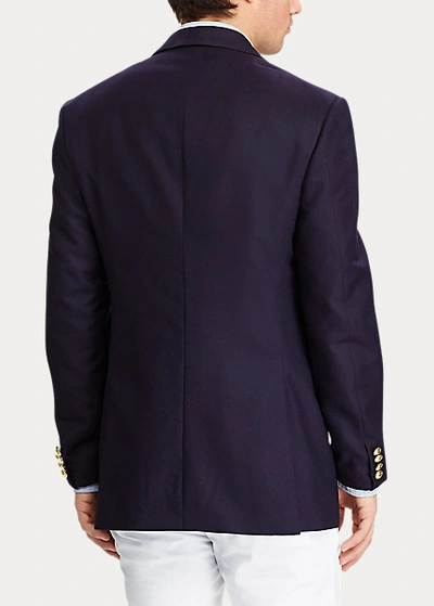 Shop Ralph Lauren The Iconic Doeskin Two-button Blazer In Navy