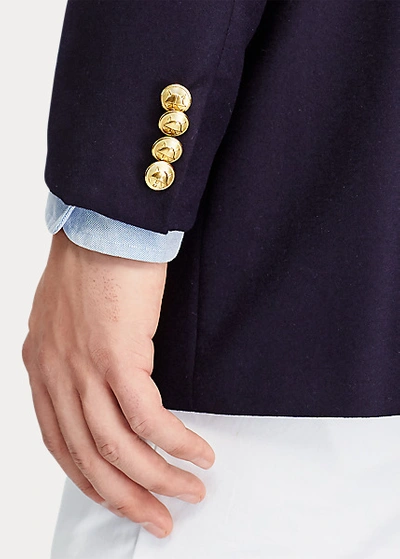 Shop Ralph Lauren The Iconic Doeskin Two-button Blazer In Navy