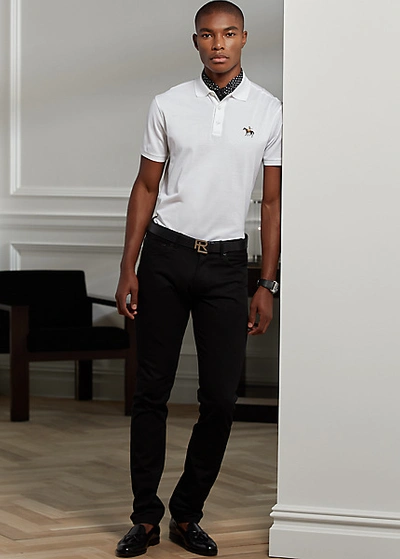 Polo Ralph Lauren Custom Slim Fit Piqué Polo Shirt In Sea Glass Green