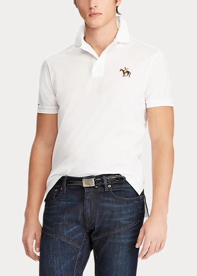 Polo Ralph Lauren Custom Slim Fit Piqué Polo Shirt In Sea Glass Green