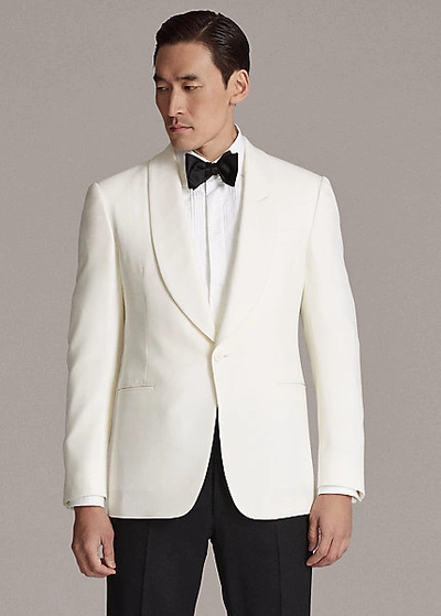 Shop Ralph Lauren Gregory Handmade Wool Dinner Jacket In Cream