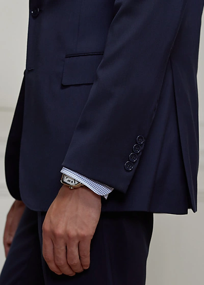 Shop Ralph Lauren Gregory Hand-tailored Wool Serge Suit In Black