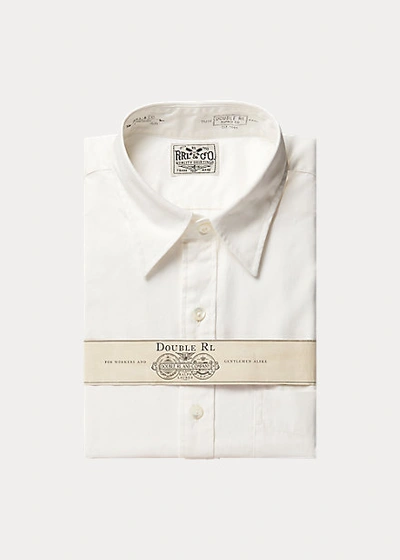 Shop Double Rl Pinpoint Oxford Shirt In White
