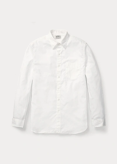 Shop Double Rl Pinpoint Oxford Shirt In White