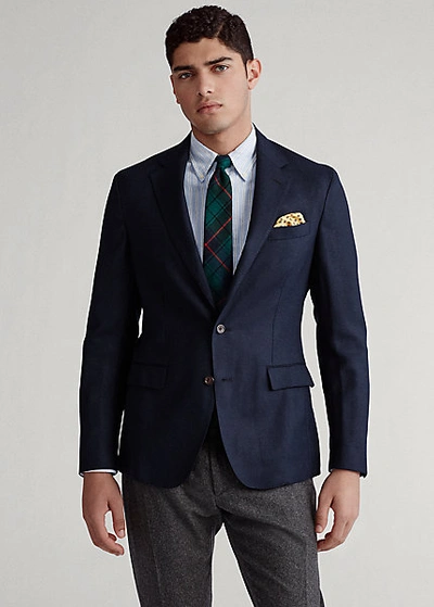 Polo Soft Wool Oxford Suit Jacket In Navy