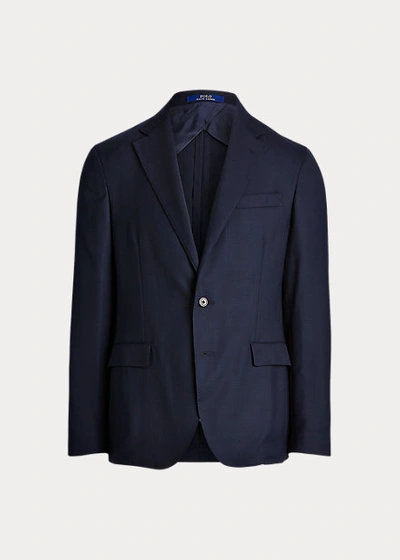 Shop Ralph Lauren Polo Soft Tailored Wool Oxford Jacket In Navy