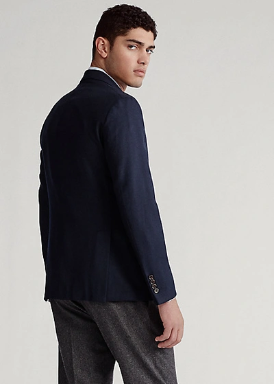 Shop Ralph Lauren Polo Soft Tailored Wool Oxford Jacket In Navy