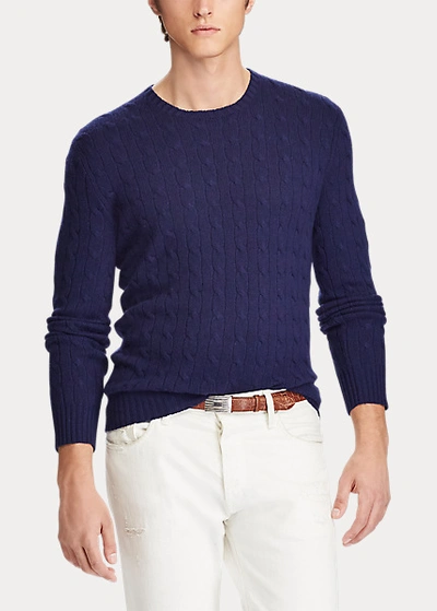 Shop Ralph Lauren Cable-knit Cashmere Sweater In Cream