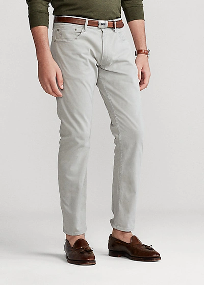 Shop Ralph Lauren Varick Slim Straight Chino In Army Olive