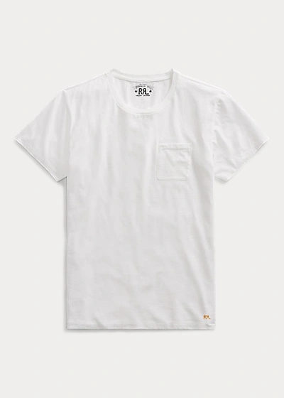 Double Rl Cotton Jersey Pocket T-shirt In White