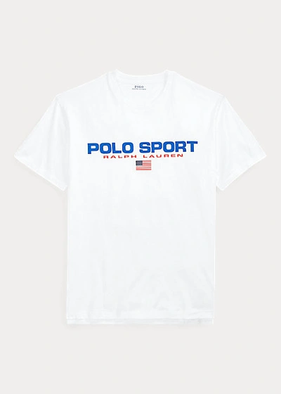 Shop Ralph Lauren Classic Fit Polo Sport Jersey T-shirt In Sapphire Star