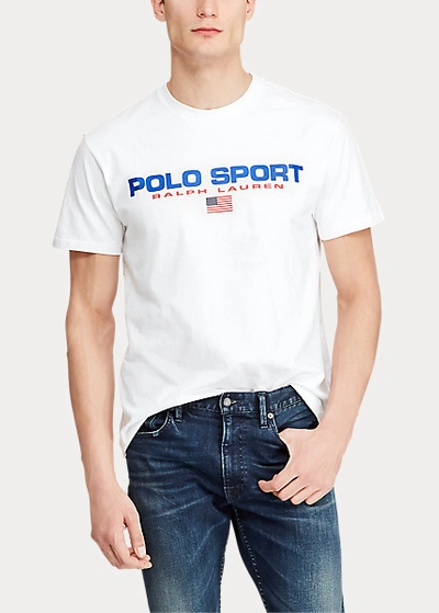 Shop Ralph Lauren Classic Fit Polo Sport Jersey T-shirt In Sapphire Star