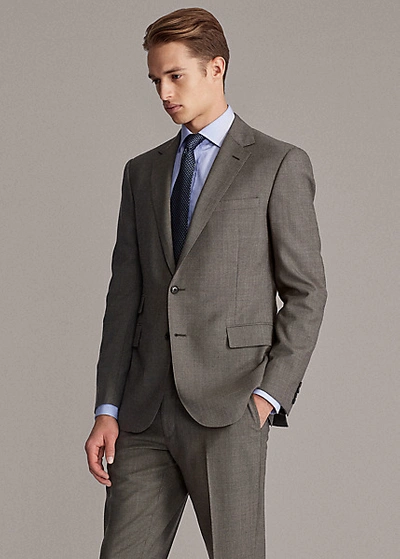 Shop Ralph Lauren Gregory Wool Sharkskin Suit In Brown